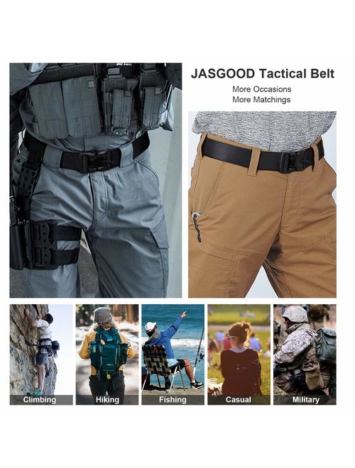 JASGOOD Tactical Belt with Magnetic Quick Release Buckle,Men Military Belt-Nylon Rigger Belt