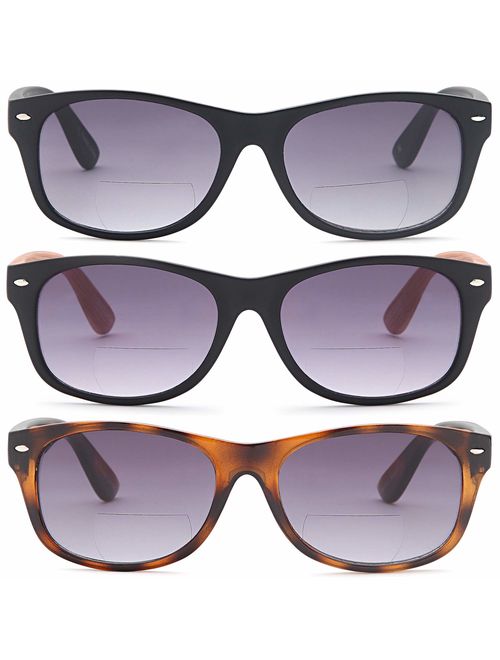 Gamma Ray Bifocal Sunglasses for Men and Women - 3 Pairs Sun Readers Sunglasses