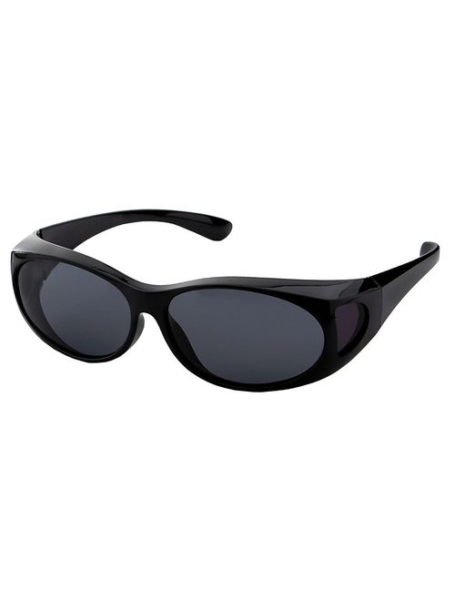 LensCovers Sunglasses - Wear Over Prescription Glasses. Size Small with Polarization.