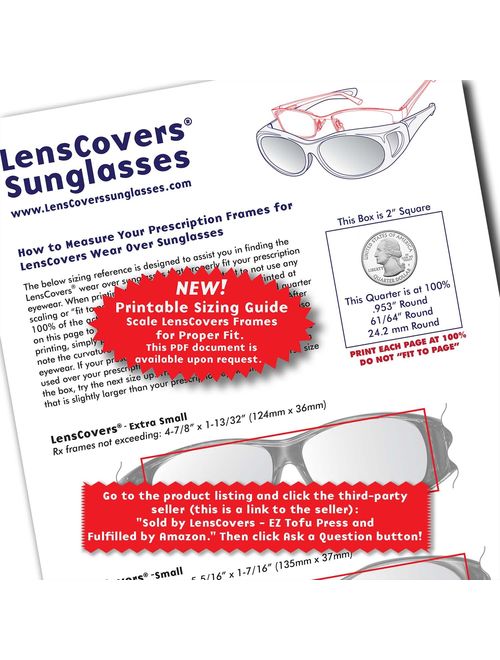 LensCovers Sunglasses - Wear Over Prescription Glasses. Size Small with Polarization.