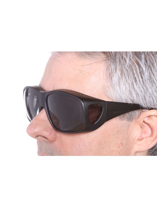 LensCovers Sunglasses Wear Over Prescription Glasses-Large Slim- Polarized