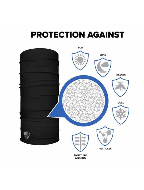 S A - UV Face Shield 5 Pack - Multipurpose Neck Gaiter, Balaclava, Elastic Face Mask for Men and Women