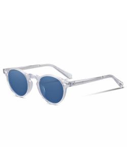 EyeGlow Vintage Round Sunglasses Women Sunglasses Men Polarized Lens Acetate material
