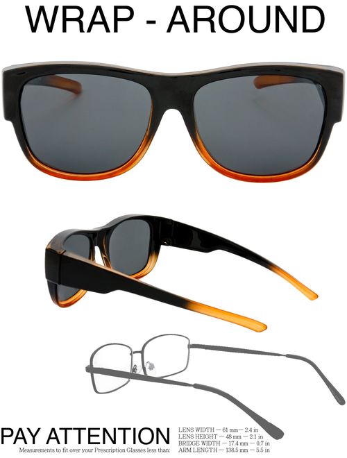 The Fresh High Definition Polarized Wrap Around Shield Sunglasses for Prescription Glasses - Leather Eyeglasses Case