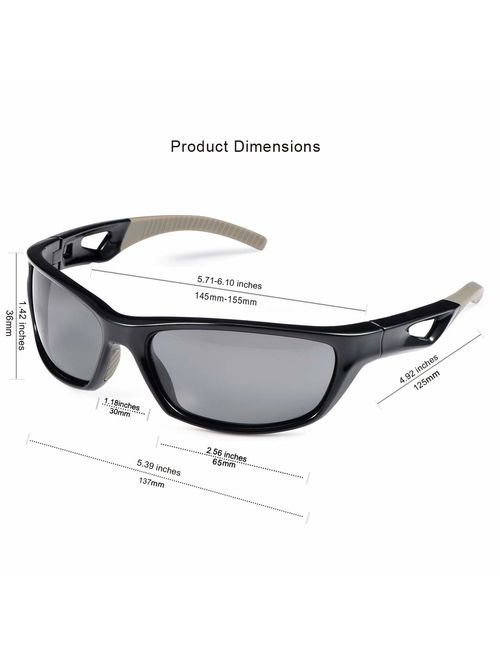 Occffy Polarized Sports Sunglasses Baseball Glasses Shades for Men TR90 durable Frame for Driving Running Fishing 82021