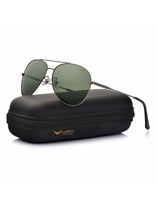 LUENX Aviator Sunglasses for Men Women Polarized- UV 400 with Case