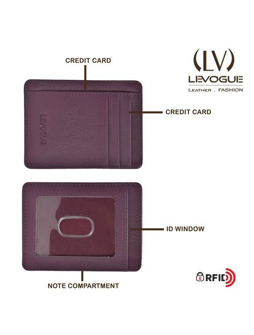Front Pocket Handcrafted RFID blocking Minimalist Slim Leather Wallet with Gift Box For Men and Women.
