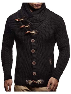 Men's Knitted Jacket Turtleneck Cardigan Winter Pullover Hoodies Casual Sweaters Jumper LN4195