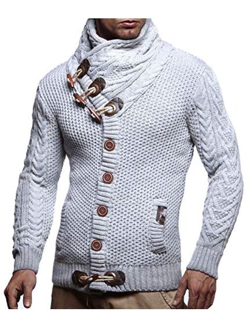 Men's Winter Pullover Hoodies Knitted Jacket Turtleneck Cardigan Casual Sweaters