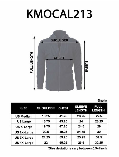 H2H Mens Casual Slim Fit Knitted Cardigan Zip-up Long Sleeve Thermal with Twisted Pattern