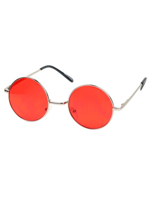 ShadyVEU Retro John Lennon Style Sunglasses Round Colorful Tint Groovy Hippie Wire Shades
