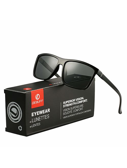 DeBuff Mens Square Polarized Sunglasses Stylish Driving Sun Glasses - TAC, UV400