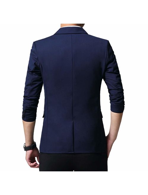 David Donahue DAVID.ANN Men's Slim Fit Casual One Button Blazer Jacket