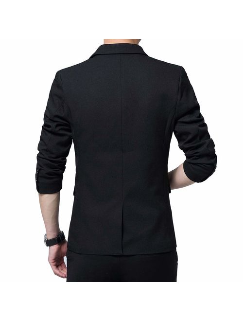 DAVID.ANN Men's Slim Fit One Button Casual Blazer Jacket