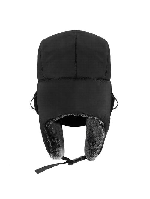 Winter Hats for Men and Women Outdoor Warm Windproof Trapper Hat Black Mask Ushanka Hat
