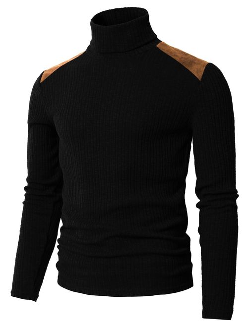 H2H Mens Slim Fit Turtleneck Pullover Sweaters Basic Tops Knitted Thermal of Various Styles