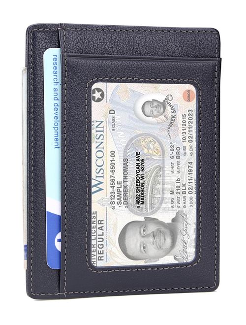 Tonly Monders Minimalist Genuine Leather Wallet RFID Front Pocket Wallet Slim Credit Card Holder