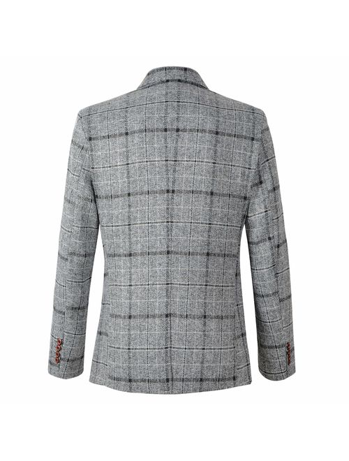 Beninos Men's Casual One Button Regular Fit Blazer Sport Coat Suit Jacket