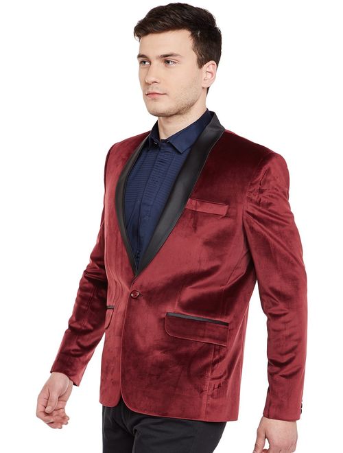 WINTAGE Men's Premium Velvet Notch Lapel Tuxedo Coat Blazer Jacket