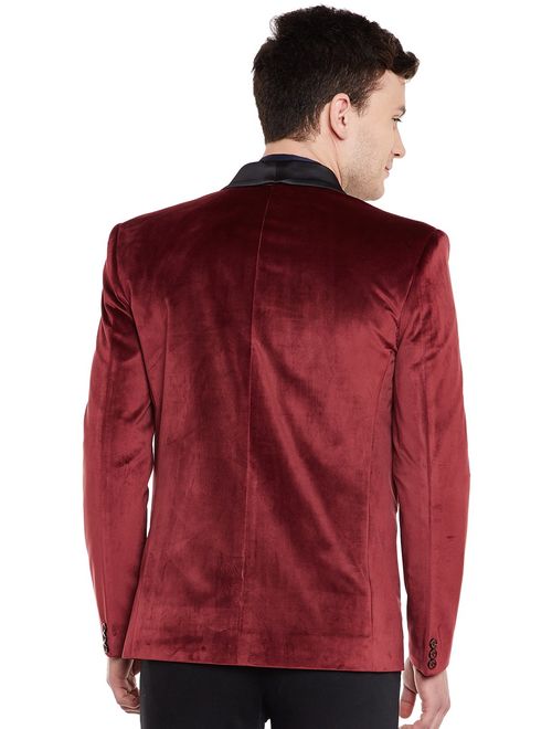 WINTAGE Men's Premium Velvet Notch Lapel Tuxedo Coat Blazer Jacket