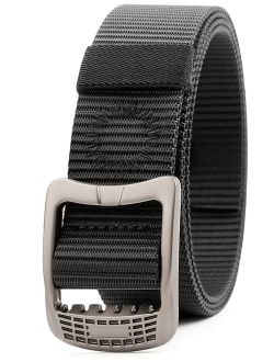 JASGOOD Survival Military Canvas Nylon Belts For Men Tactical Outdoor Belt with Metal Buckle Christmas Gift