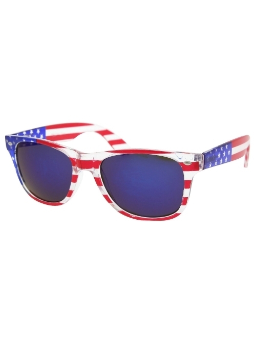 grinderPUNCH American Patriot Flag Wayfarer Sunglasses Mirror Lens USA