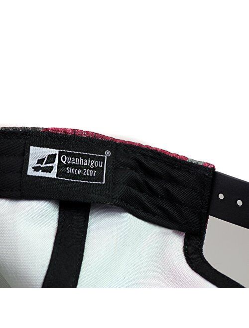 Quanhaigou Skull Skeleton Baseball Cap, Men Solid Flat Bill Adjustable Snapback Hats Unisex