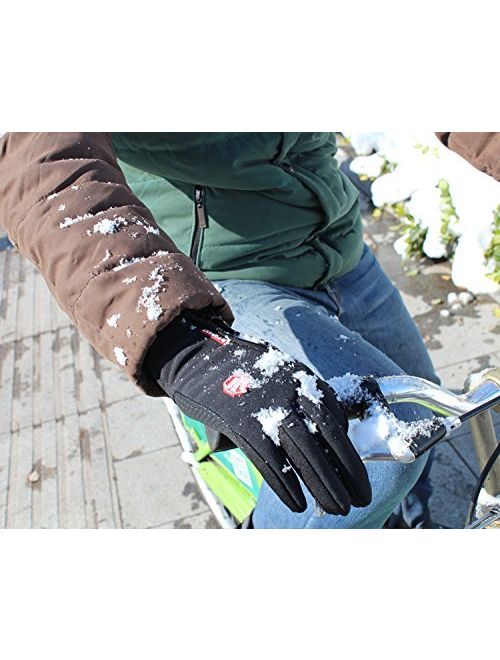 Unisex Winter Cycling Touch Screen Waterproof Windproof Gloves for Men & Women