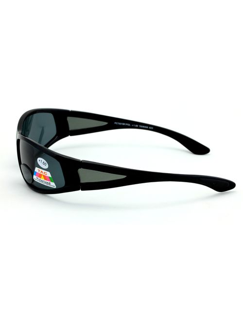 Mens Polarized fly fishing sunglasses with Rx magnification bifocal lens readers