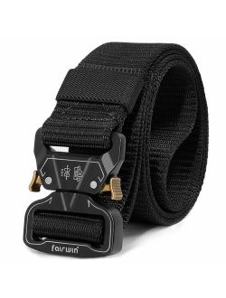 Fairwin Tactical Belt for Men, Military Style Utility Nylon Rigger Belt with Heavy-Duty Unique Quick-Release Metal Buckle