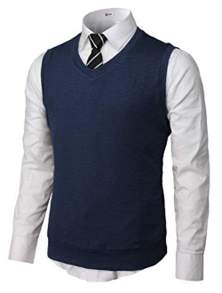 H2H Mens Casual Slim Fit Pullover Sweaters Vest Lightweight Knitted Thermal Basic Designed