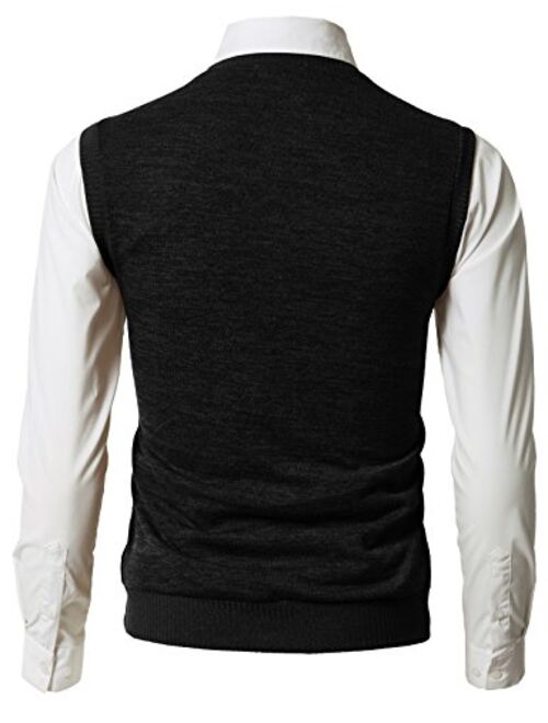 H2H Mens Casual Slim Fit Pullover Sweaters Vest Lightweight Knitted Thermal Basic Designed