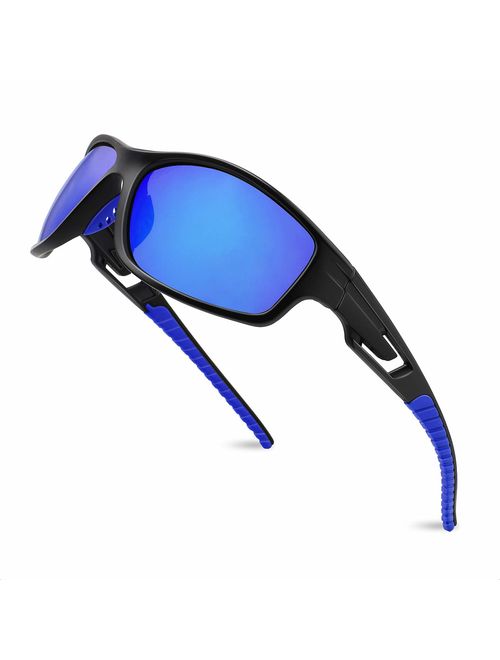 MAXJULI Polarized Sports Sunglasses for Men Women Running Fishing Baseball Driving MJ8013