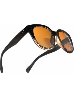 Bifocal Sunglasses for Women Oversized Reading Round Readers Under the Sun