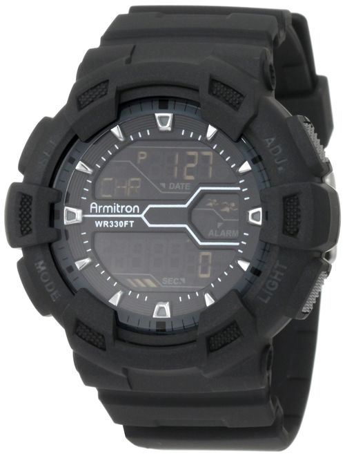 Armitron Sport Men's 40/8246MBLK Black Resin Digital World Time Chronograph Watch