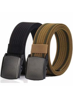 Hoanan 2 Pack Nylon Belt Outdoor Non-Metal Mens Military Web 1.5