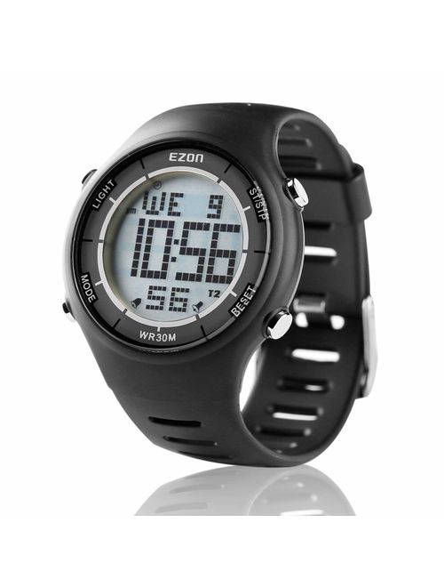 EZON Digital Sport Watch Ultra-Thin Outdoor Running Black Red Blue Watch L008