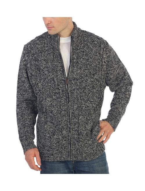 Gioberti Mens Cardigan Twisted Knit Regular Fit Full-Zipper Sweater