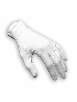 1 Pair (2 gloves) Gloves Legend 100% White Cotton Marching Band Parade Formal dress gloves - Size Medium (Medium)
