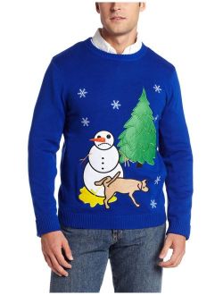 Alex Stevens Men's Sad Snowman Ugly Christmas Sweater