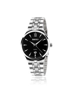 Mens Watch, Luxury Stainless Steel Band Quartz Analog Watches, Waterproof Unique Dress Classic Work Business Casual Wrist Watch with Roman Numeral, Calendar Date Window