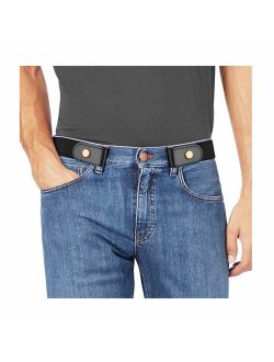 No Buckle Stretch No Show Buckle Free Belt for Men 1.38 inches Wide, Buckless Invisible Elastic Belt for Jeans Pants by WHIPPY