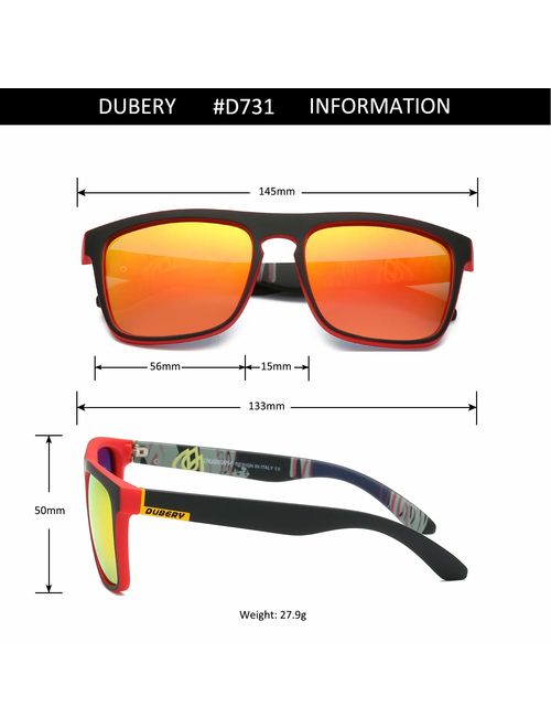 DUBERY Classic Polarized Sunglasses for Men Women Retro 100% UV Protection Driving Sun Glasses D731