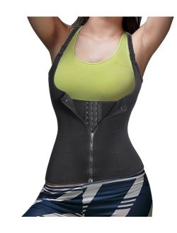 Eleady Women's Underbust Corset Waist Trainer Cincher Steel Boned Body Shaper Vest with Adjustable Straps