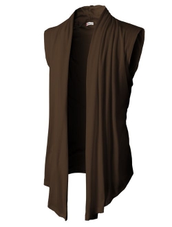 H2H Men's Casual Regular Fit Cardigan Shawl Collar Long Line with No Button