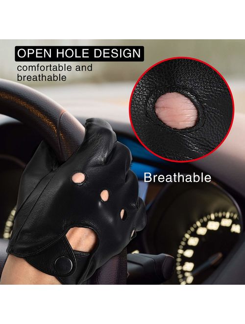 Driving Gloves Thin Black Leather Gloves Mens Driving Gloves Touchscreen Outdoor Sports