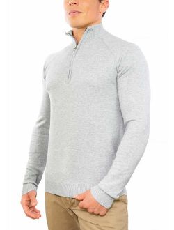 CC Perfect Slim Fit 1/4 Quarter Zip Pullover Men | Durable Wash Friendly Mens Sweater | Soft Fitted Sweaters for Men