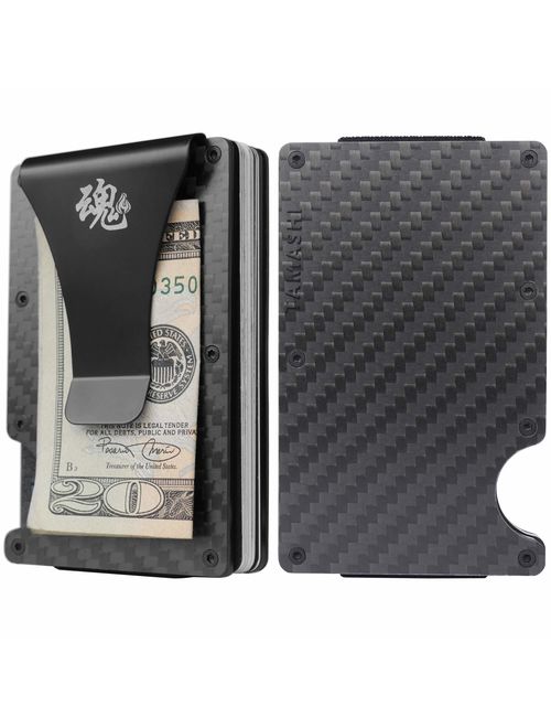 Minimalist Carbon Fiber Wallet - Aluminum Wallet With Money Clip For Men Women