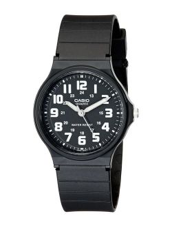 Unisex MQ-71-1BCF Classic Luminous Hands Watch With Black Resin Band