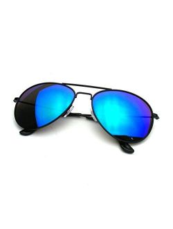 Emblem Eyewear - Premium Classic Metal Frame Reflective Mirror Lens Aviator Sunglasses
